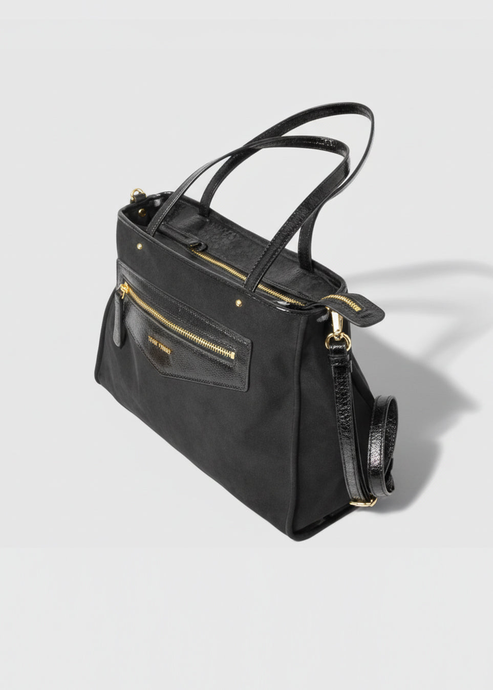 The Trend Large Suede Bag in Black