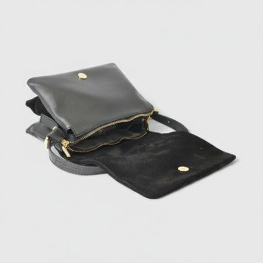 The Trend Suede And Leather Bag in Black