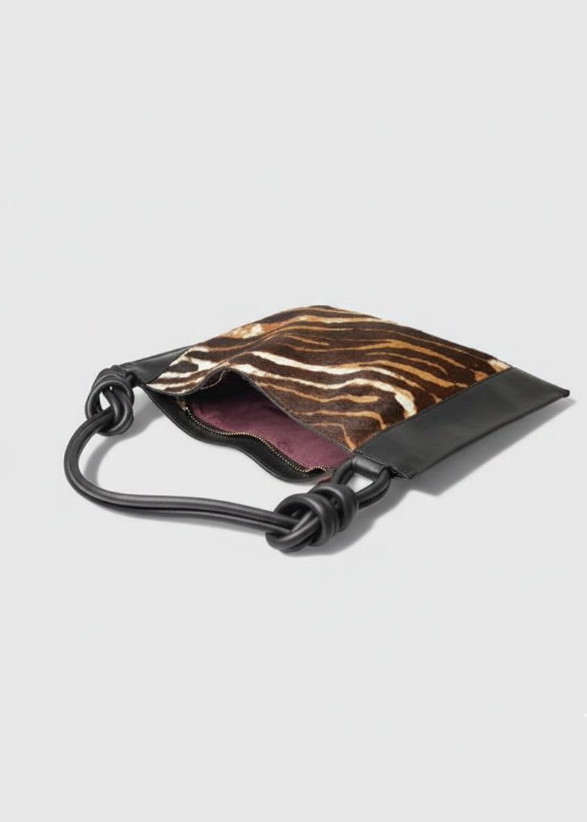 Trend Black Tiger Bag in Brown Animal Print