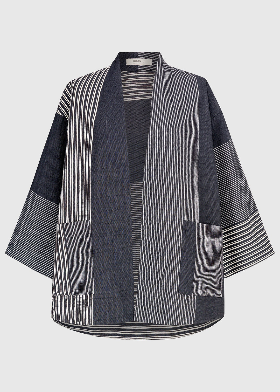 Alembika Mix Striped Edge to Edge Jacket in Dark Bar