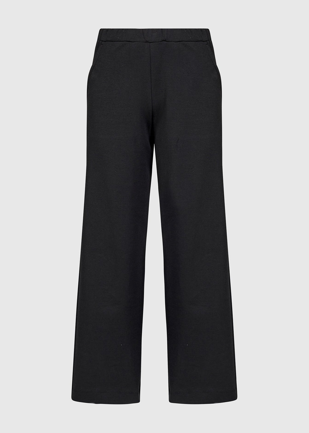 Black pants on a light gray background