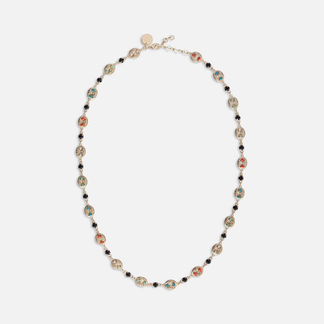 Rebekah Price Roamy Long Necklace in Turq Gold