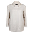 Verpass Ribbed Sleeve Cowl Neck Pullover in Beige