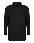 Verpass Ribbed Sleeve Cowl Neck Pullover in Black