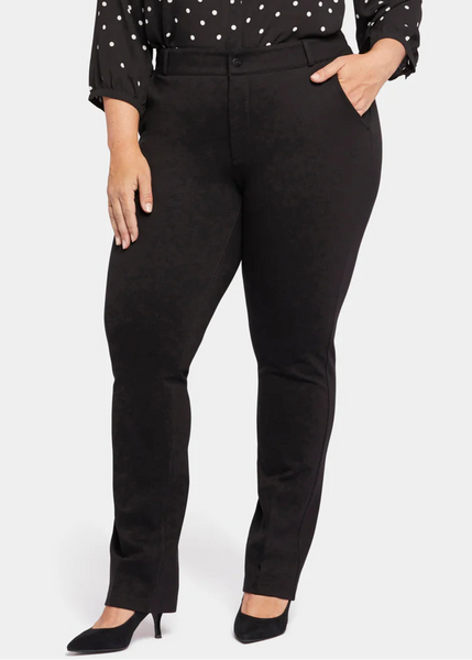 NYDJ Classic Ponte fly Front Trouser in Black