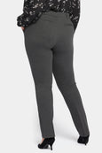 NYDJ Classic Ponte fly Front Trouser in Charcoal Heathered