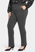 NYDJ Classic Ponte fly Front Trouser in Charcoal Heathered