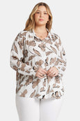 NYDJ Modern blouse with button placket in Lotus Land