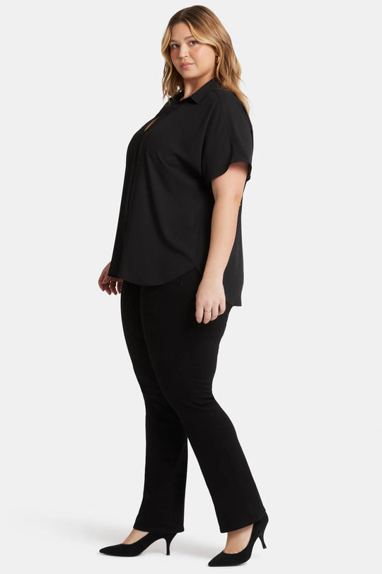 NYDJ Short Sleeve Becky Blouse in Black