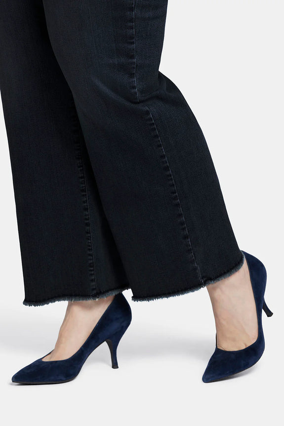 NYDJ Teresa Wide Leg ankle Jean with Frayed Hem in Huntley wash