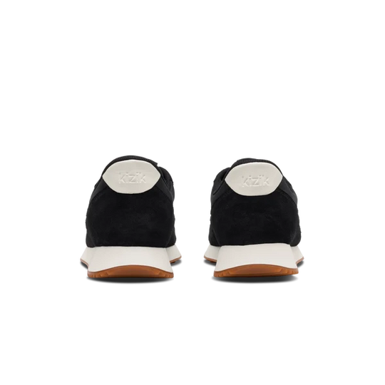 Kizik Siena sneakers, back view, black heel with white collar and gum sole