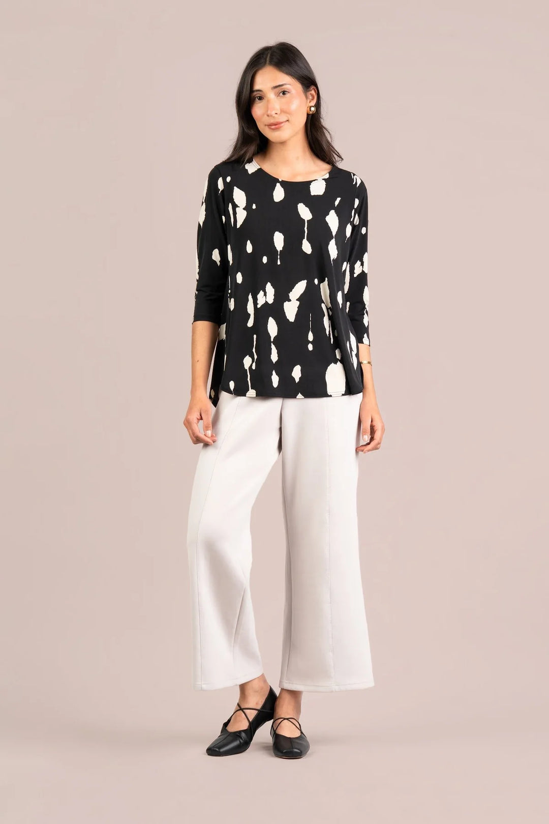 Sympli Print Go To Classic T Relax in Cashew Splatter