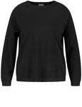 Samoon Long Sleeve Crewneck Sweater in Black