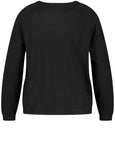 Samoon Long Sleeve Crewneck Sweater in Black