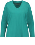 Samoon Long Sleeve V-Neck Modal/Cotton Tee in Emerald