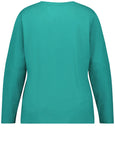 Samoon Long Sleeve V-Neck Modal/Cotton Tee in Emerald