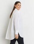 Samoon Classic Long Stretch Cotton shirt in White