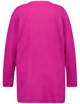 Samoon Long Open Cardigan with Pockets in Bright Pink