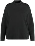 Samoon Long Sleeve Mock Neck Sweater in Black