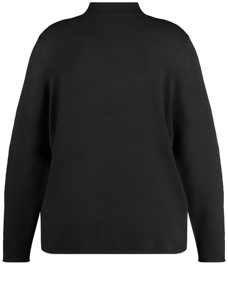 Samoon Long Sleeve Mock Neck Sweater in Black