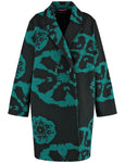 Samoon Notch Collar Print Coat in Black Prt.