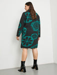 Samoon Notch Collar Print Coat in Black Prt.