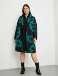 Samoon Notch Collar Print Coat in Black Prt.