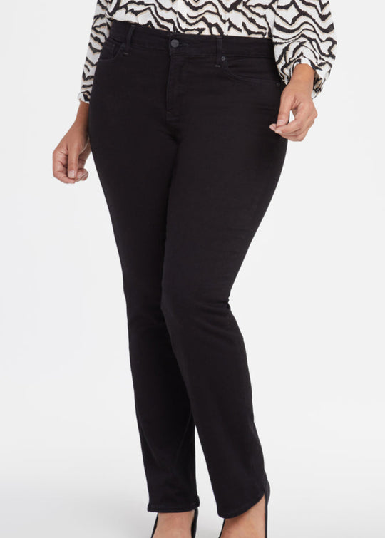 NYDJ Marilyn Straight Jeans in Black