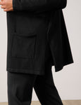 Samoon Long Sleeve Patch Pocket V-Neck Cardigan in Black