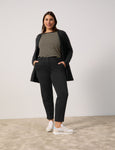 Samoon Long Sleeve Patch Pocket V-Neck Cardigan in Black