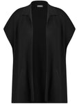 Samoon Knit Cap sleeve Poncho Vest in Black