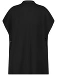 Samoon Knit Cap sleeve Poncho Vest in Black