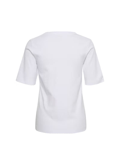Part Two Organic Cotton V-Neck Ratansa Short Sleeve Tee in Bright White