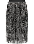 Samoon Pull-On Pleated Mesh Long Skirt
