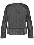 Samoon Faux Leather Shearling Biker Jacket with Asymmetrical Zip