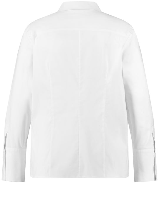 Samoon Stretch Cotton Classic Shirt in White