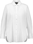 Samoon Stretch Cotton Button Back Shirt in White