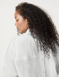 Samoon Stretch Cotton Button Back Shirt in White