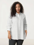 Samoon Stretch Cotton Button Back Shirt in White