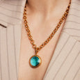 Dean Davidson Signet Pendant Necklace in Electric Blue/Gold