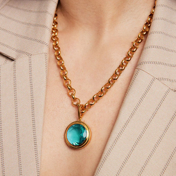 Dean Davidson Signet Pendant Necklace in Electric Blue/Gold