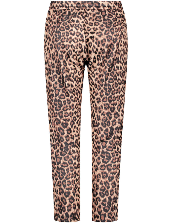 Samoon Drawstring Animal Print Slim Leg pant
