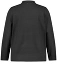 Samoon Long Sleeve Turtleneck with Ribbed Trim in Black