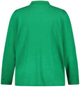 Samoon Long Sleeve Turtleneck with Ribbed Trim in Green