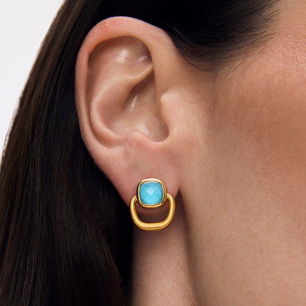 Dean Davidson Monterey Knocker Stud Earrings in Gold Turquoise