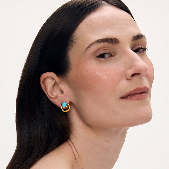 Dean Davidson Monterey Knocker Stud Earrings in Gold Turquoise