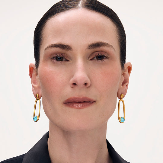 Dean Davidson Monterey Long Drop Earrings in Gold Turquoise