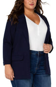 Liverpool Ponte Boyfriend Blazer with Princess Darts in Cadet Blue