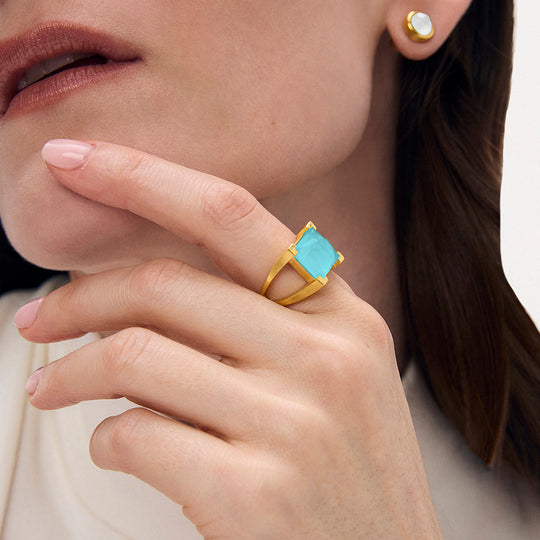 Dean Davidson Mini Plaza Ring in Iridescent Turquoise