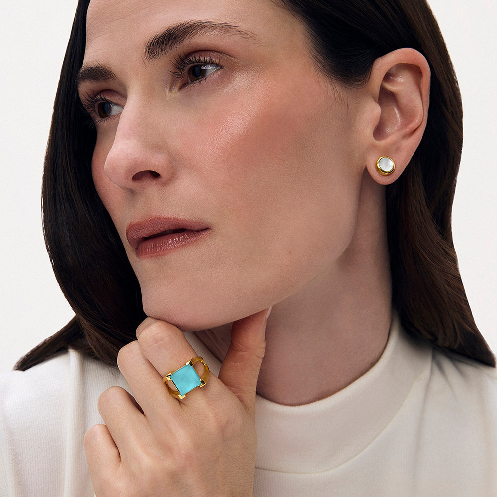 Dean Davidson Mini Plaza Ring in Iridescent Turquoise